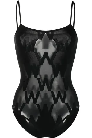 Wolford Monogram-pattern semi-sheer body