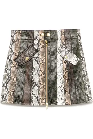 Cynthia Rowley Snake-embossed vegan skirt