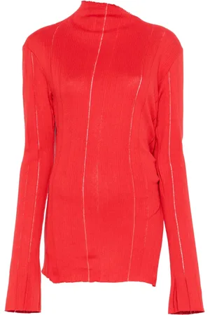 Jade Cropper Slit-detail knitted top