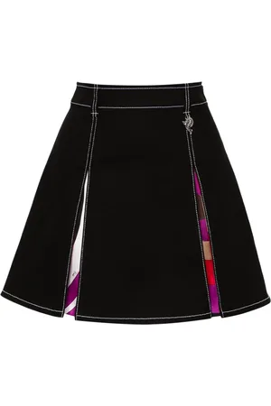 Puccini Box-pleated twill miniskirt
