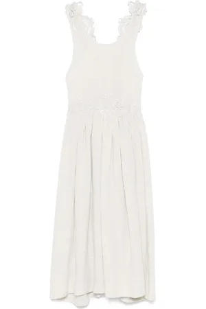 Maurizio Mykonos Lace-detailed midi dress