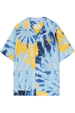 Fendi Logo-embroidered tie-dye shirt