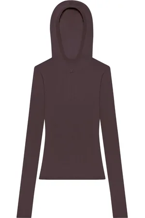 Courrèges Hooded knitted top