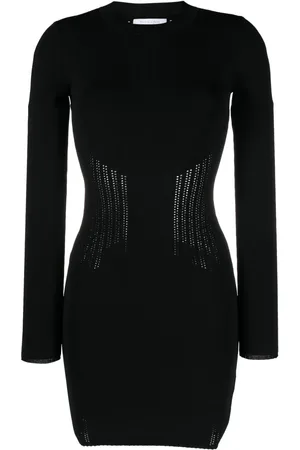 Patrizia Pepe Logo plaque perforated bodycon dress