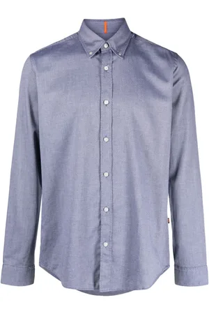 HUGO BOSS Pattern-jacquard cotton shirt