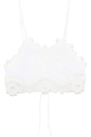 Maurizio Mykonos Floral-embroidery top