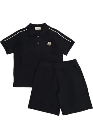 Moncler Tricolour-trimmed cotton shorts set