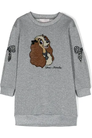 MONNALISA X Disney lurex sweatshirt dress
