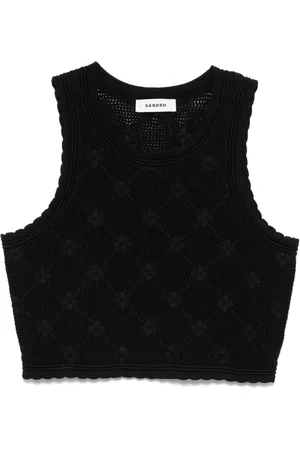 Sandro Floral-embroidered top