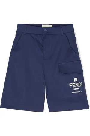 Fendi Logo-embroidered cotton shorts