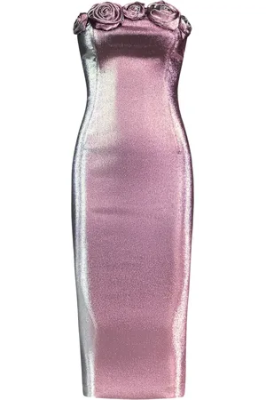 AREA Lamé midi dress