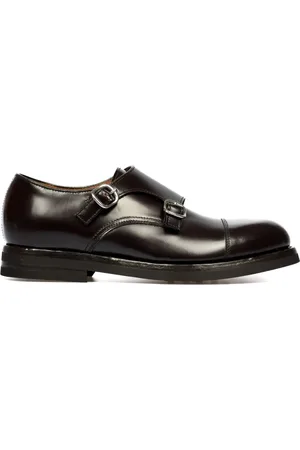 Green george Leather monk shoes