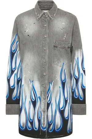 Philipp Plein Graphic-print denim shirt