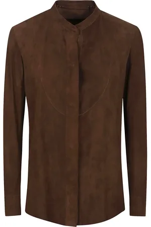 SALVATORE SANTORO Suede button-up shirt
