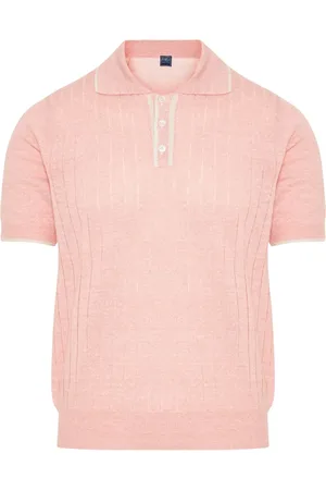 FEDELI Ribbed-knit polo shirt