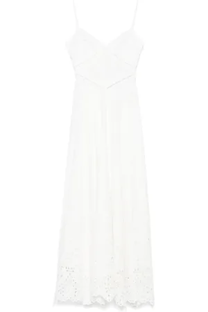 Self-Portrait Embroidered cotton maxi dress