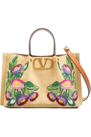 VALENTINO GARAVANI Medium floral-embroidered tote bag