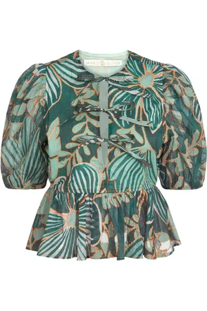 Marie Oliver Estella floral-print peplum blouse