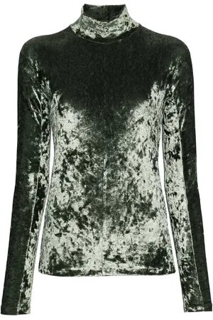 FORTE FORTE High-neck velvet T-shirt