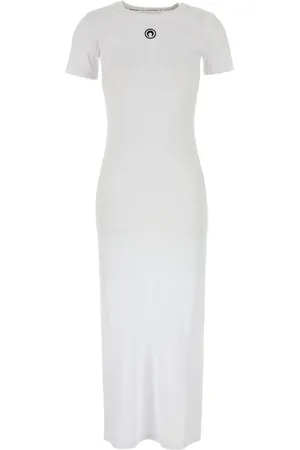 Marine Serre Crescent Moon-embroidery maxi dress