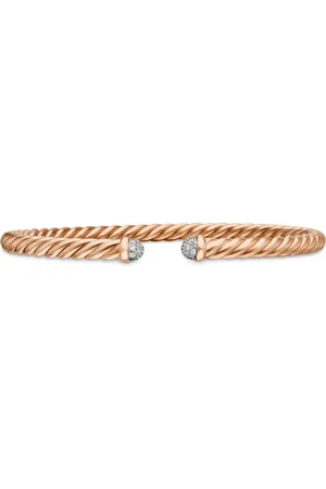 David Yurman 18kt rose gold Modern Cablespira diamond bracelet (4mm)