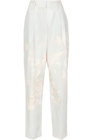 FORTE FORTE Floral poplin tapered trousers