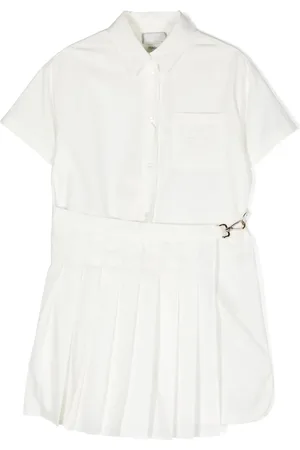 Fendi Pleat-detail cotton shirtdress