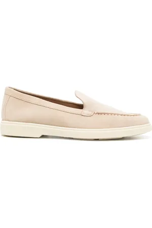 santoni Suede round-toe loafers