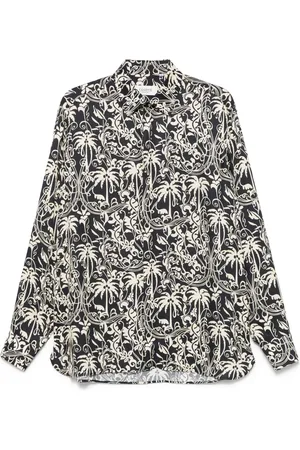 LANEUS Palm-tree print shirt