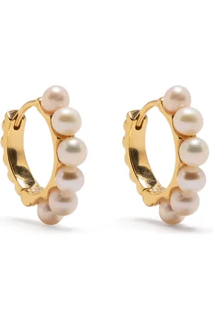 Dower and Hall Timeless pearl vermeil huggie hoops