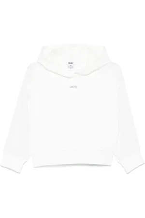 DKNY Logo-appliqué cropped hoodie