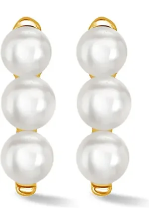 Dower and Hall Timeless Triple Pearl Bar studs