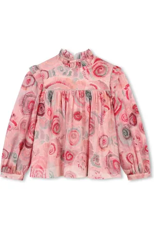 Chloé Floral-print ruffle-detail blouse