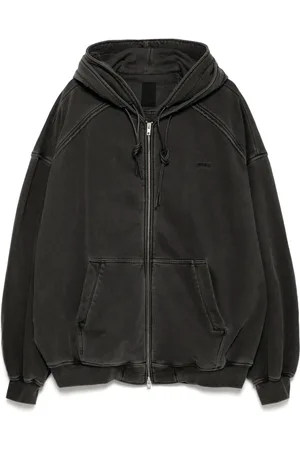 JUUN.J Logo-embroidered zip-up hoodie