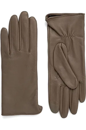HUGO BOSS Logo-plaque leather gloves