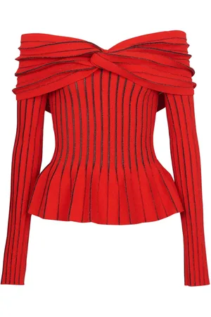 Balmain Knotted off-shoulder top