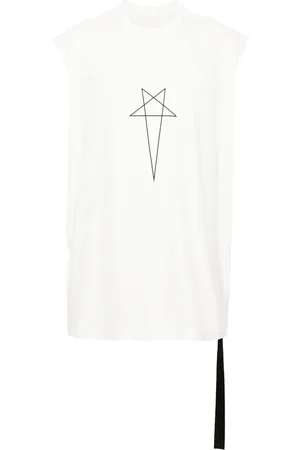 Rick Owens Pentagram-print cotton tank top