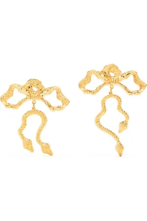 Natia X Lako Long Bow brass earrings