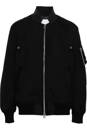 SACAI Striped bomber jacket