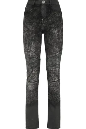 Philipp Plein Stonewashed high-waist jeans