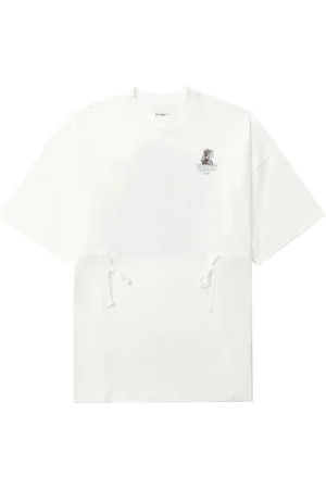 Musium Div. Drawstring-waist embroidered T-shirt