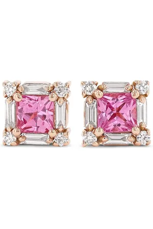 Suzanne Kalan 18kt rose gold sapphire and diamond stud earrings