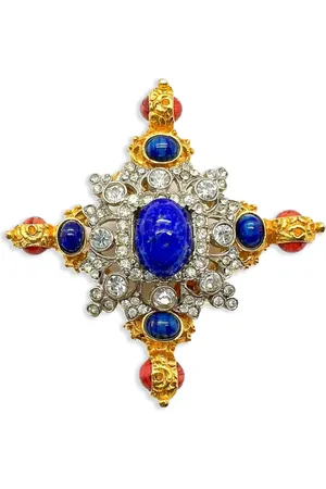 JENNIFER GIBSON JEWELLERY X Kenneth Lane 1980s cruciform brooch