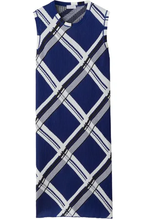 Burberry Check-print silk dress