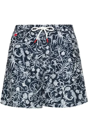 Kiton Logo-embroidered swim shorts