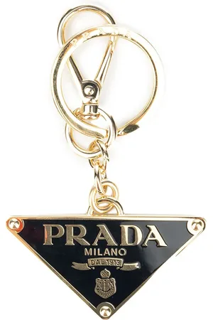 Prada Triangle-logo keychain