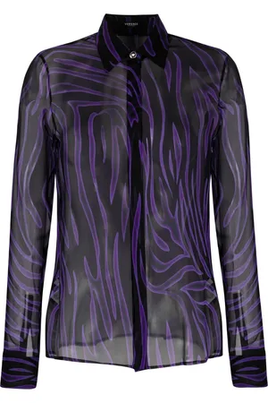 VERSACE Striped silk blouse