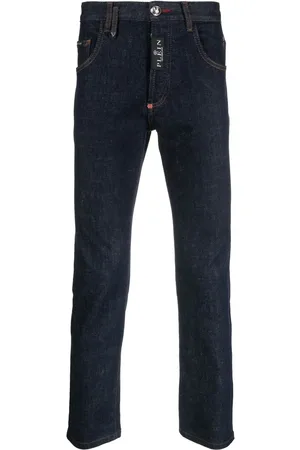 Philipp Plein Skull-embroidered skinny jeans