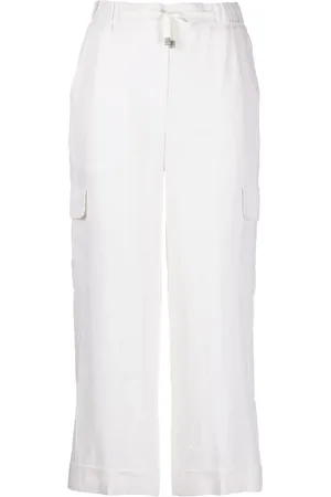 PESERICO SIGN High-waisted linen cropped trousers