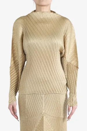 Issey Miyake Plissé-effect blouse